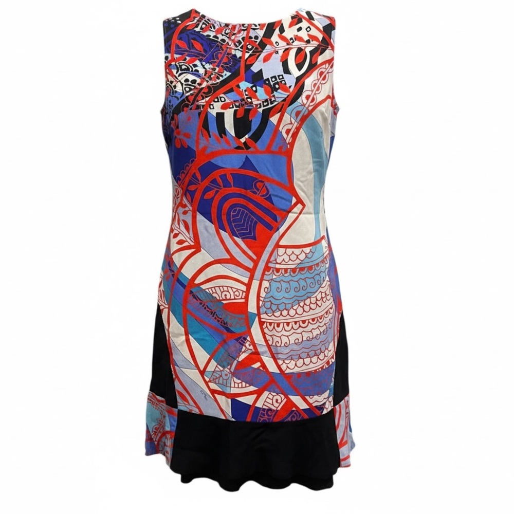 Emilio Pucci Red and Blue Graphic Dress